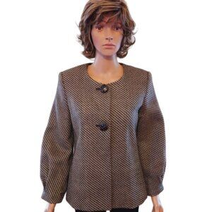 JOSEPH A. TWEED COLLARLESS FULLY LINED BLAZER SIZE 6 NWT